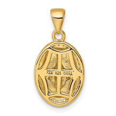 Sterling Silver Gold-tone and Rhodium-plated Polished Miraculous Medal Pendant - 2