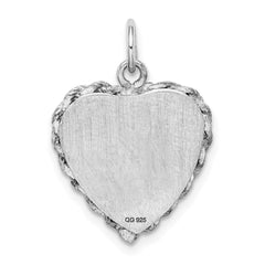 Sterling Silver Rhodium-plated My Confirmation Disc Charm - 6