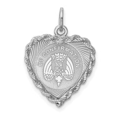 Sterling Silver Rhodium-plated My Confirmation Disc Charm - 6