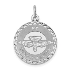 Sterling Silver Rhodium-plated My Confirmation Disc Charm - 2