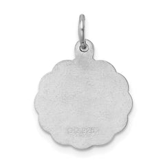 Sterling Silver Rhodium-plated Baptism Disc Charm - 2