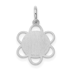Sterling Silver Rhodium-plated Holy Communion Disc Charm - 2