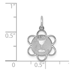 Sterling Silver Rhodium-plated Holy Communion Disc Charm - 2