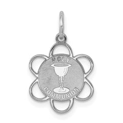 Sterling Silver Rhodium-plated Holy Communion Disc Charm - 2