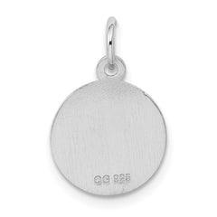 Sterling Silver Rhodium-plated Cross Disc Charm - 3