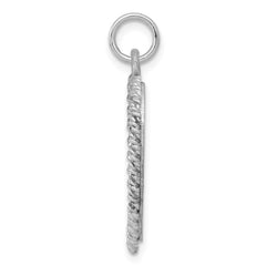 Sterling Silver Rhodium-plated Graduation Cap & Diploma Disc Charm - 2
