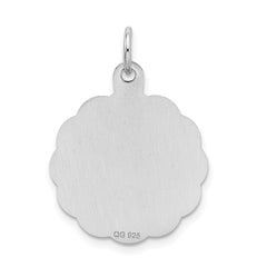 Sterling Silver Rhodium-plated Graduation Day Disc Charm - 6