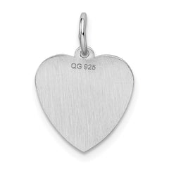 Sterling Silver Rhodium-plated Sweet Sixteen Heart Disc Charm - 2