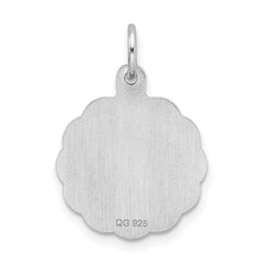 Sterling Silver Rhodium-plated Sweet Sixteen Disc Charm - 2