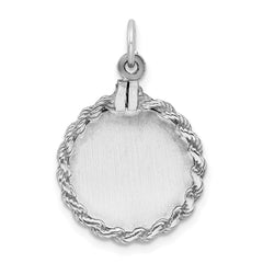 Sterling Silver Rhodium-plated Sweet Sixteen Disc Charm - 3