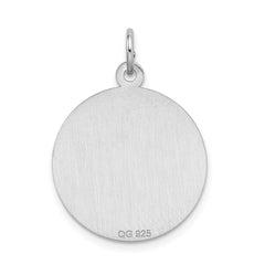 Sterling Silver Rhodium-plated Sweet Sixteen Disc Charm - 4