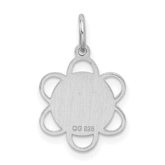 Sterling Silver Rhodium-plated Happy Birthday Disc Charm - 4