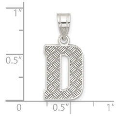 Sterling Silver Rhodium-plated Letter D Initial Pendant - 2