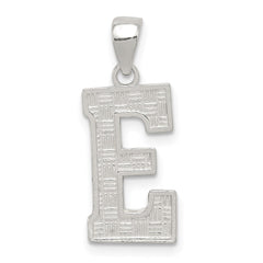 Sterling Silver Rhodium-plated Letter E Initial Pendant - 2