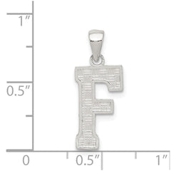 Sterling Silver Rhodium-plated Letter F Initial Pendant