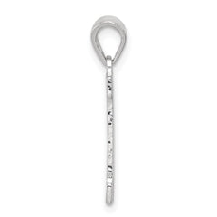 Sterling Silver Rhodium-plated Letter H Initial Pendant - 2