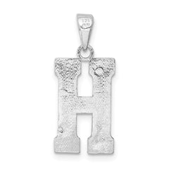 Sterling Silver Rhodium-plated Letter H Initial Pendant - 2