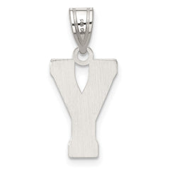 Sterling Silver Rhodium-plated Letter Y Initial Pendant - 2