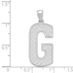Sterling Silver Rhodium-plated Letter G Initial Pendant - 2