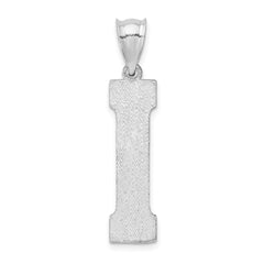 Sterling Silver Rhodium-plated Letter I Initial Pendant - 2