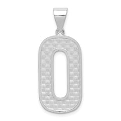 Sterling Silver Rhodium-plated Letter O Initial Pendant - 2