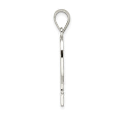 Sterling Silver Rhodium-plated Letter P Initial Pendant - 2