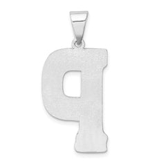 Sterling Silver Rhodium-plated Letter P Initial Pendant - 2