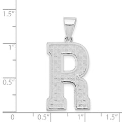 Sterling Silver Rhodium-plated Letter R Initial Pendant - 2