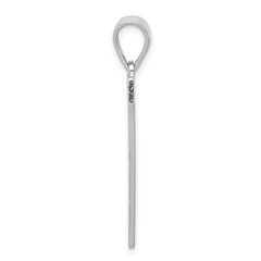Sterling Silver Rhodium-plated Letter V Initial Pendant - 2