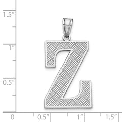 Sterling Silver Rhodium-plated Letter Z Initial Pendant - 2