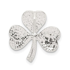 Sterling Silver Polished Diamond-cut Shamrock Chain Slide