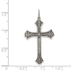 Sterling Silver Antiqued Cross Pendant - 10