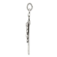 Sterling Silver Antiqued Crucifix Pendant - 5