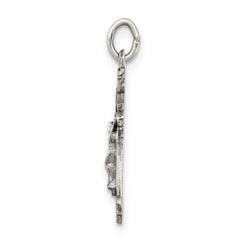 Sterling Silver Antiqued INRI Crucifix Pendant - 6