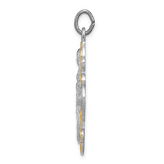 Sterling Silver Platinum-plated 4-way Medal