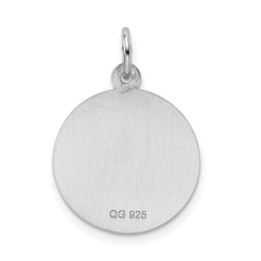 Sterling Silver Rhodium-plated Happy Birthday Disc Charm - 9