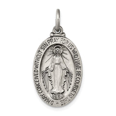 Sterling Silver Antiqued Miraculous Medal - 22
