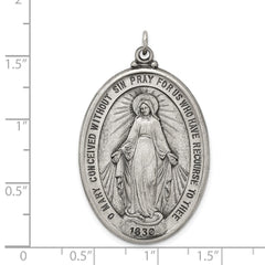 Sterling Silver Antiqued Miraculous Medal - 12