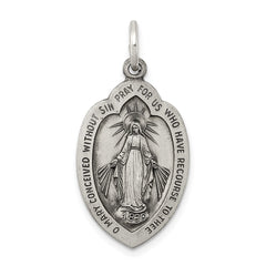 Sterling Silver Antiqued Miraculous Medal - 23