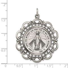 Sterling Silver Antiqued Miraculous Medal - 24