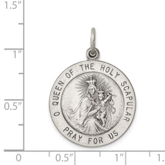Sterling Silver Antiqued Queen of the Holy Scapular Medal - 4