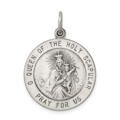 Sterling Silver Antiqued Queen of the Holy Scapular Medal - 4