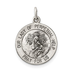 Sterling Silver Antiqued Our Lady of Perpetual Help Medal - 2