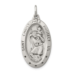 Sterling Silver Antiqued St. Christopher Medal - 2