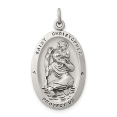 Sterling Silver Antiqued St. Christopher Medal - 3