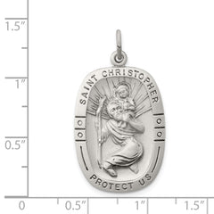Sterling Silver Antiqued St. Christopher Medal - 9