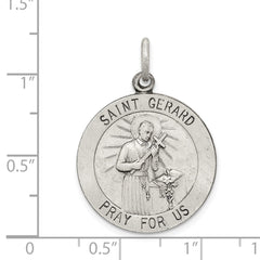 Sterling Silver Antiqued Saint Gerard Medal - 3