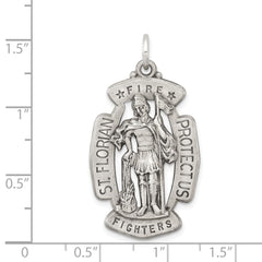 Sterling Silver Antiqued Saint Florian Medal - 5