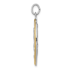 Sterling Silver Reversible Platinum-plated & Vermeil St. Michael Medal
