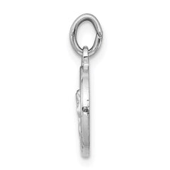 Sterling Silver Platinum-plated Angel Medal Charm